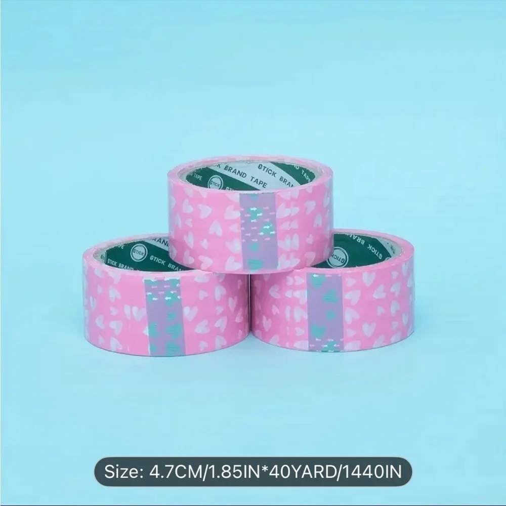 Pink Heart Packaging Tape Shipping Packing Tape Cute Mailer Supplies 40 Yards